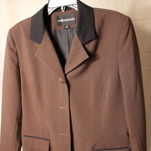 SAG HARBOR suit jacket. Brown/black check print. Size 14.